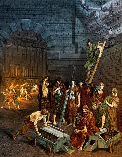 Rytina Victorian London Lambeth Gasworks od Gustava Doré od Gustave Dore